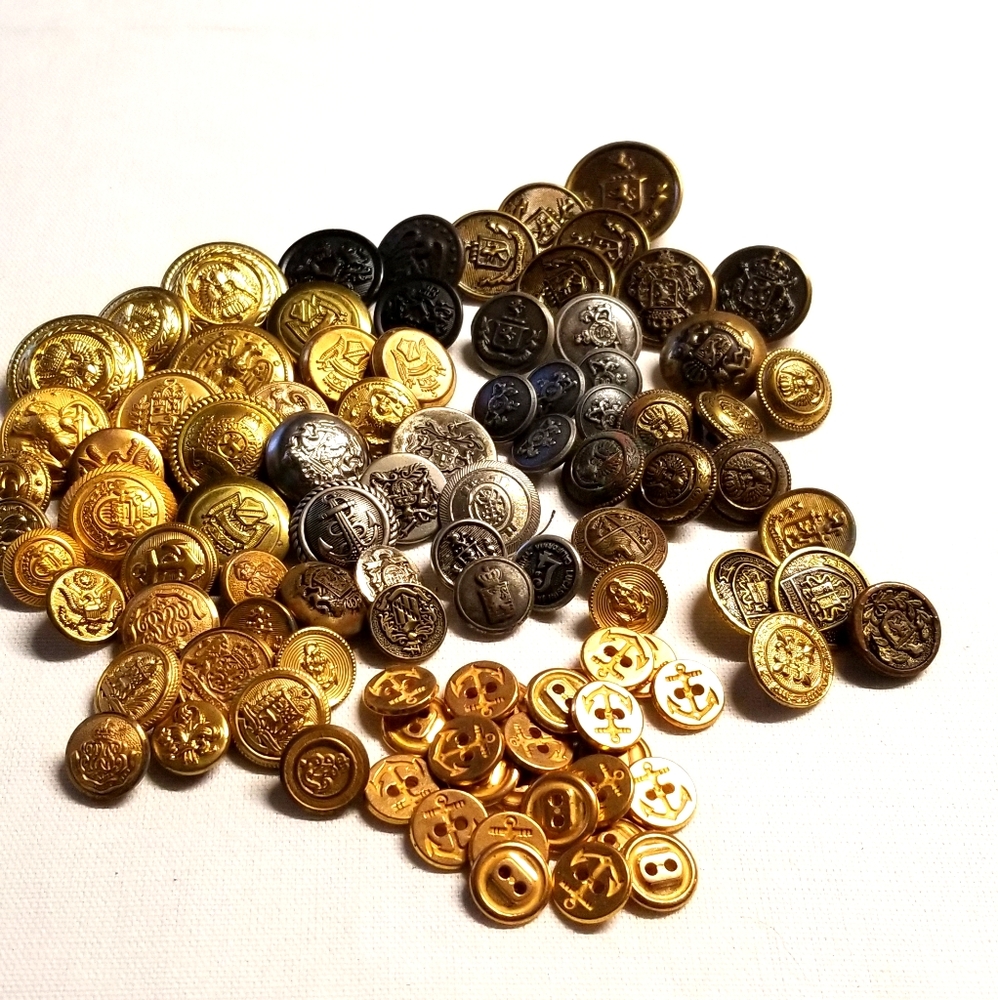 BUTTONS! Military Style- Lot of 103